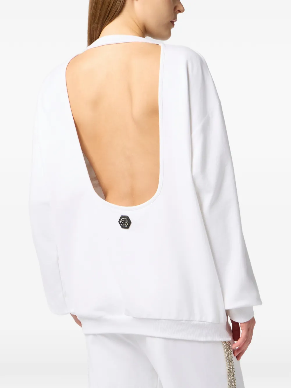  Philipp Plein Open-back Sweatshirt - White 