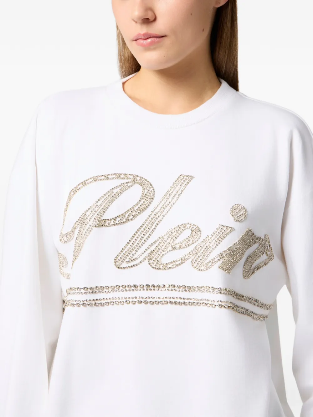 Philipp Plein Sweater met open rug Wit
