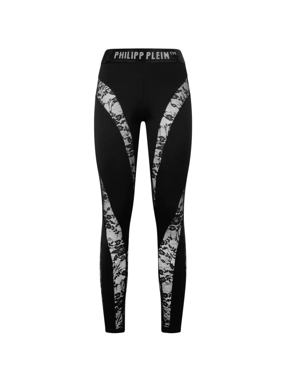 Philipp Plein rhinestones lace leggings - Schwarz