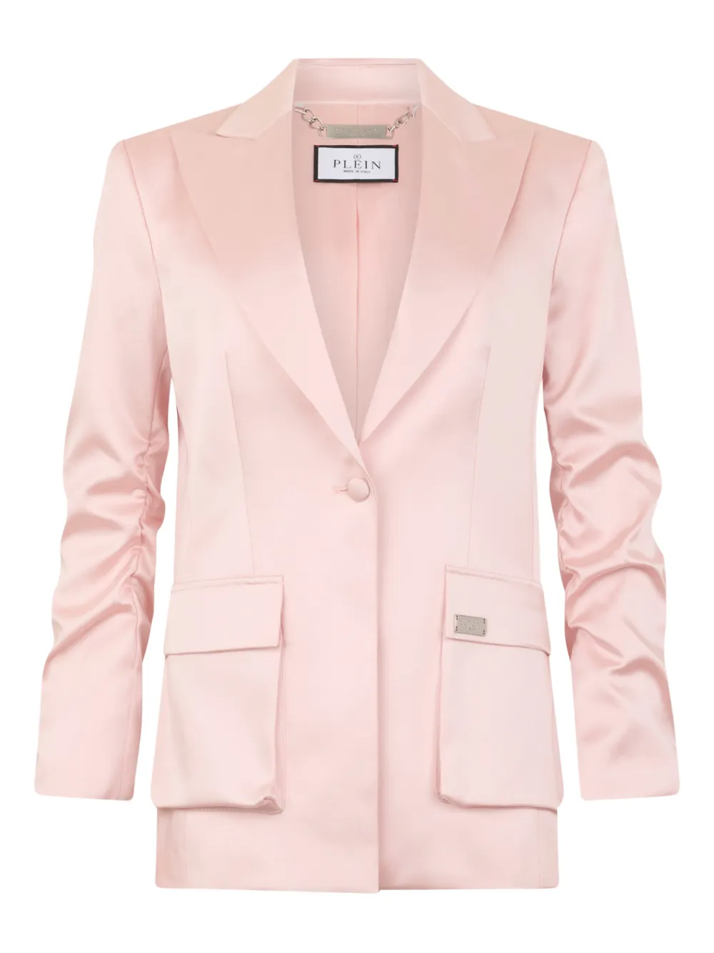 Philipp Plein satin flap-pockets blazer - Rosa
