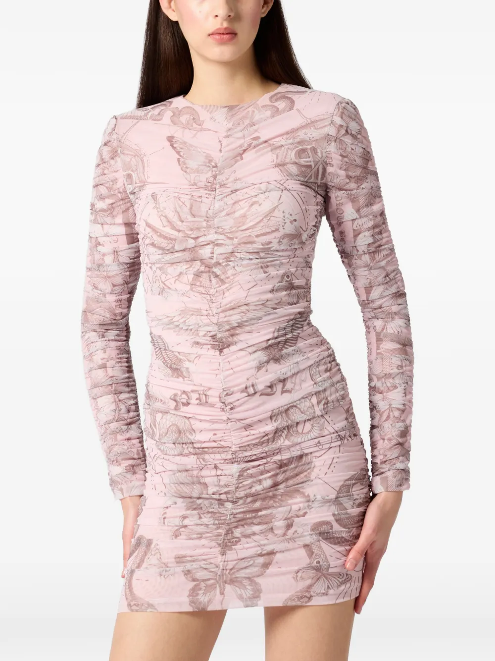 Philipp Plein Gedrapeerde mini-jurk Roze