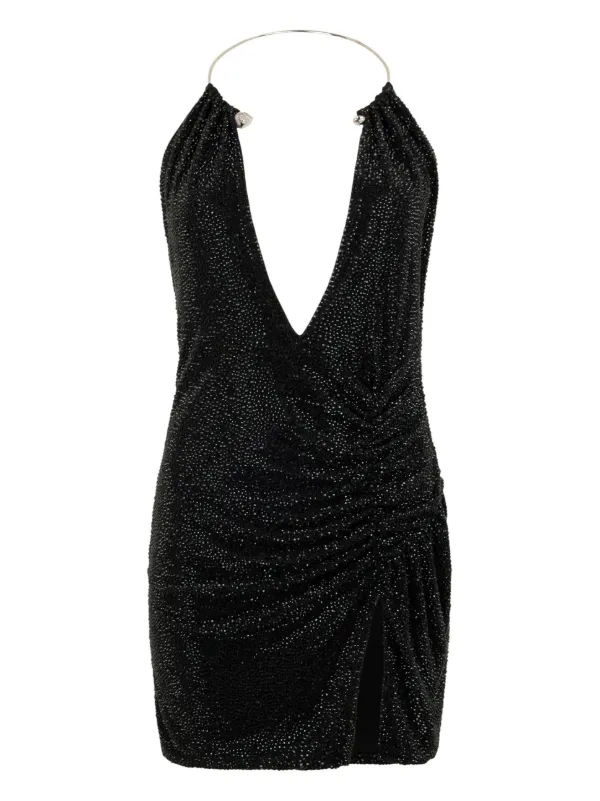 sequin mini white dress Irina White Sequin Mini Dress with Black Bow S