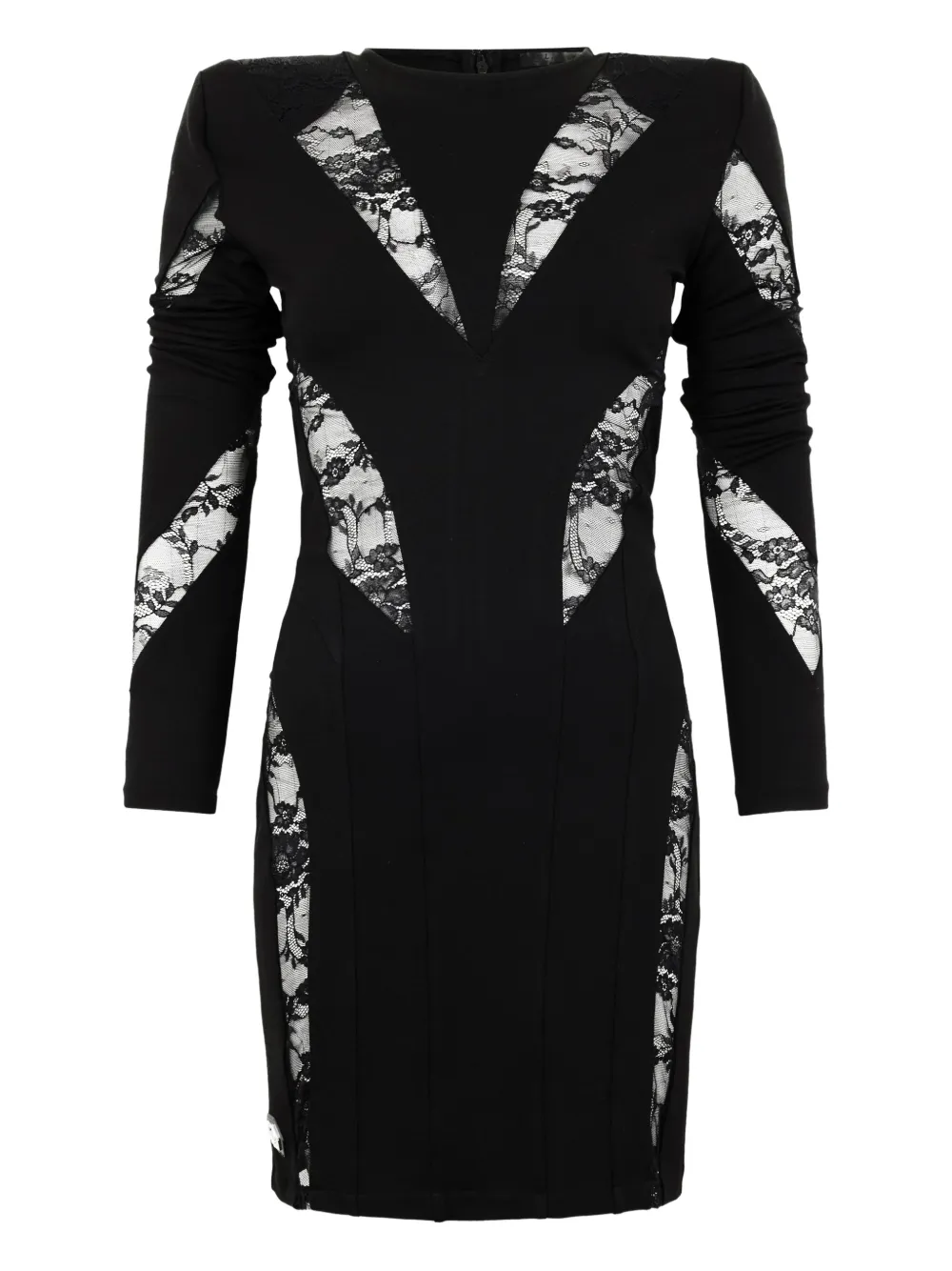 Philipp Plein lace long-sleeve mini dress - Nero