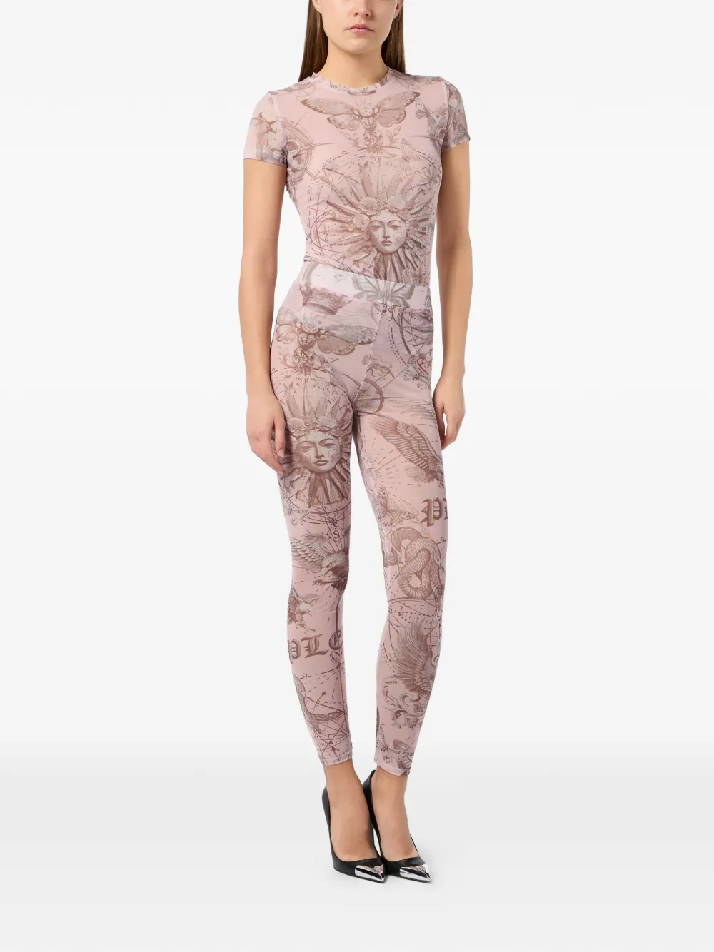 Philipp Plein printed leggings - Roze