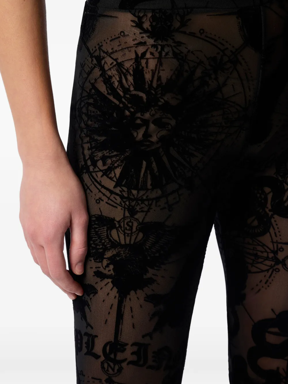 Philipp Plein Legging met geborduurd logo Zwart