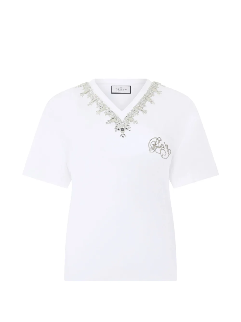 Philipp Plein T-Shirt mit V-Ausschnitt - Weiß