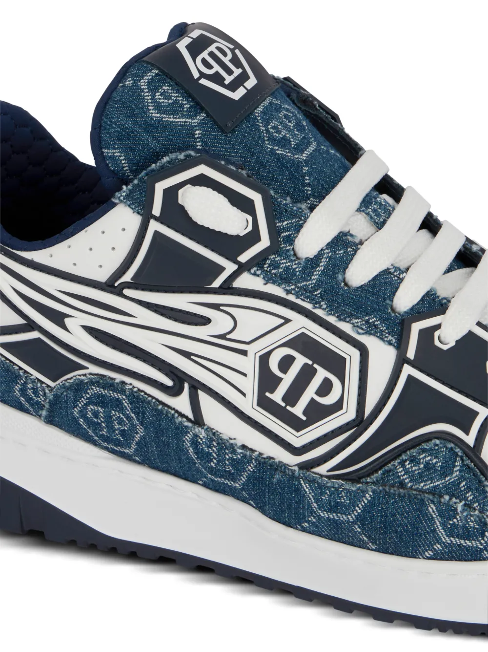 Philipp Plein Moonwalker sneakers met veters Blauw