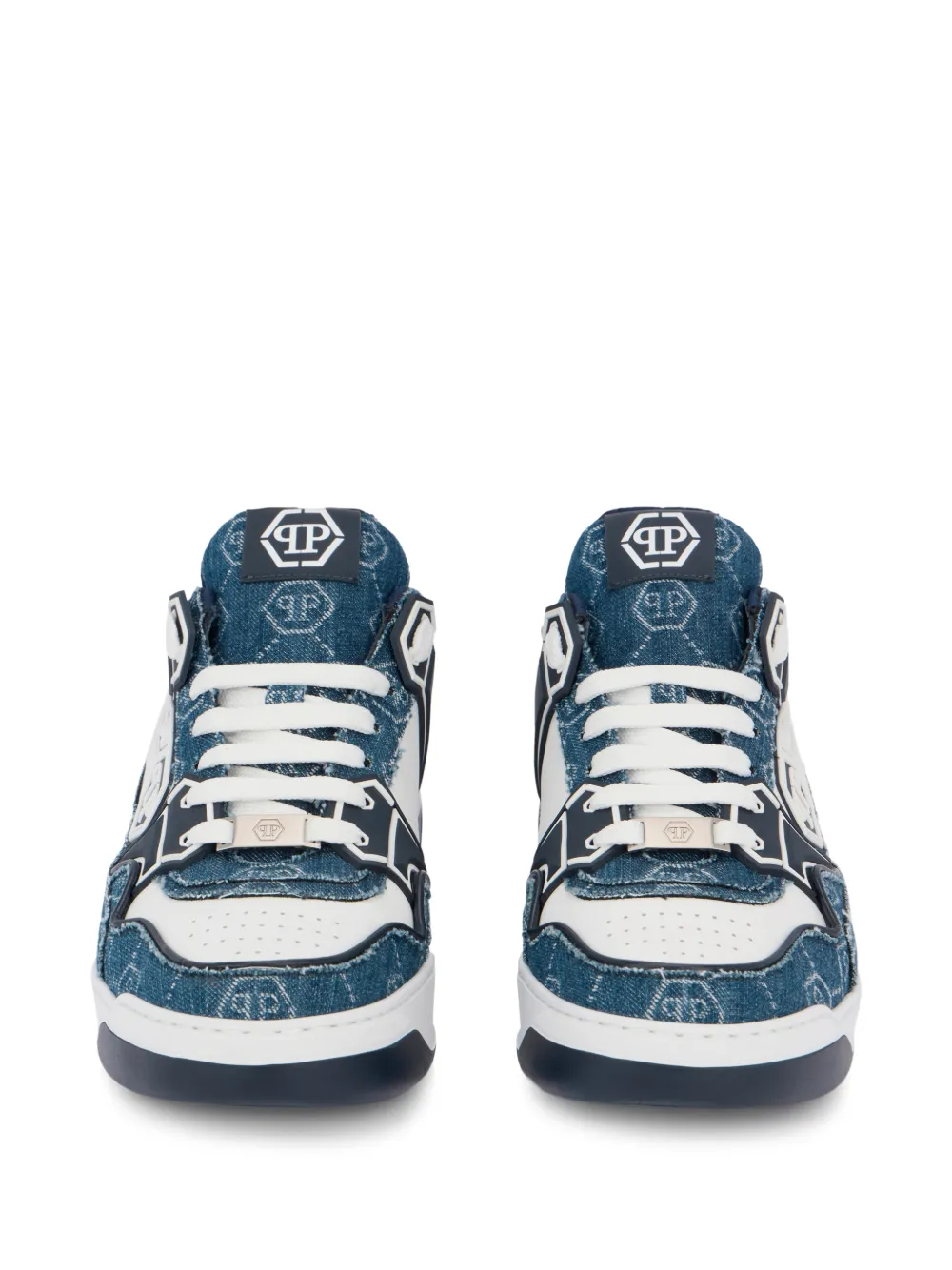 Philipp Plein Moonwalker sneakers met veters Blauw