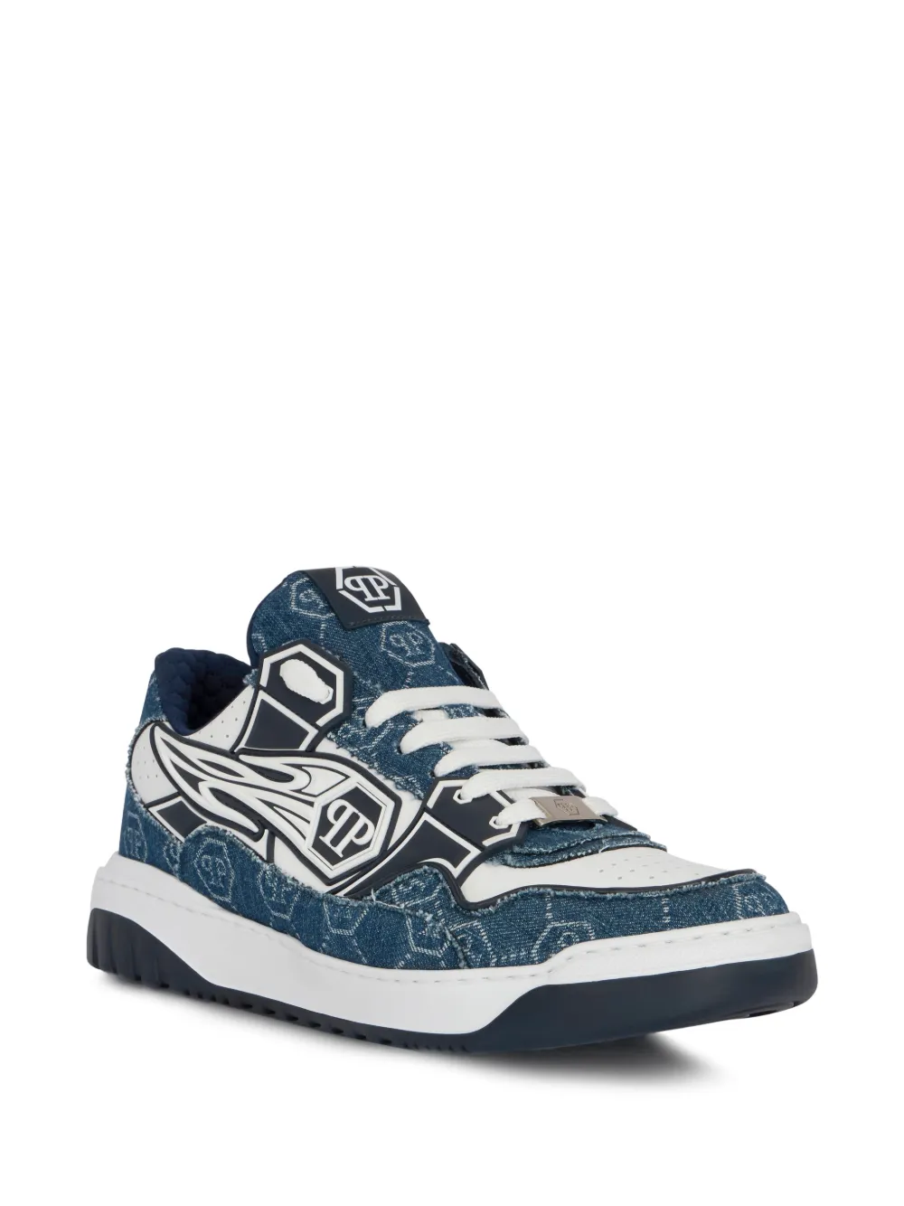 Philipp Plein Moonwalker sneakers met veters Blauw