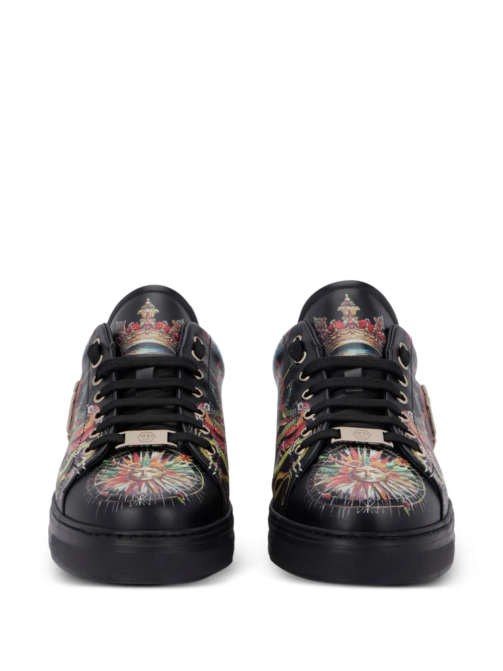 Philipp Plein Low-top sneakers met print Zwart