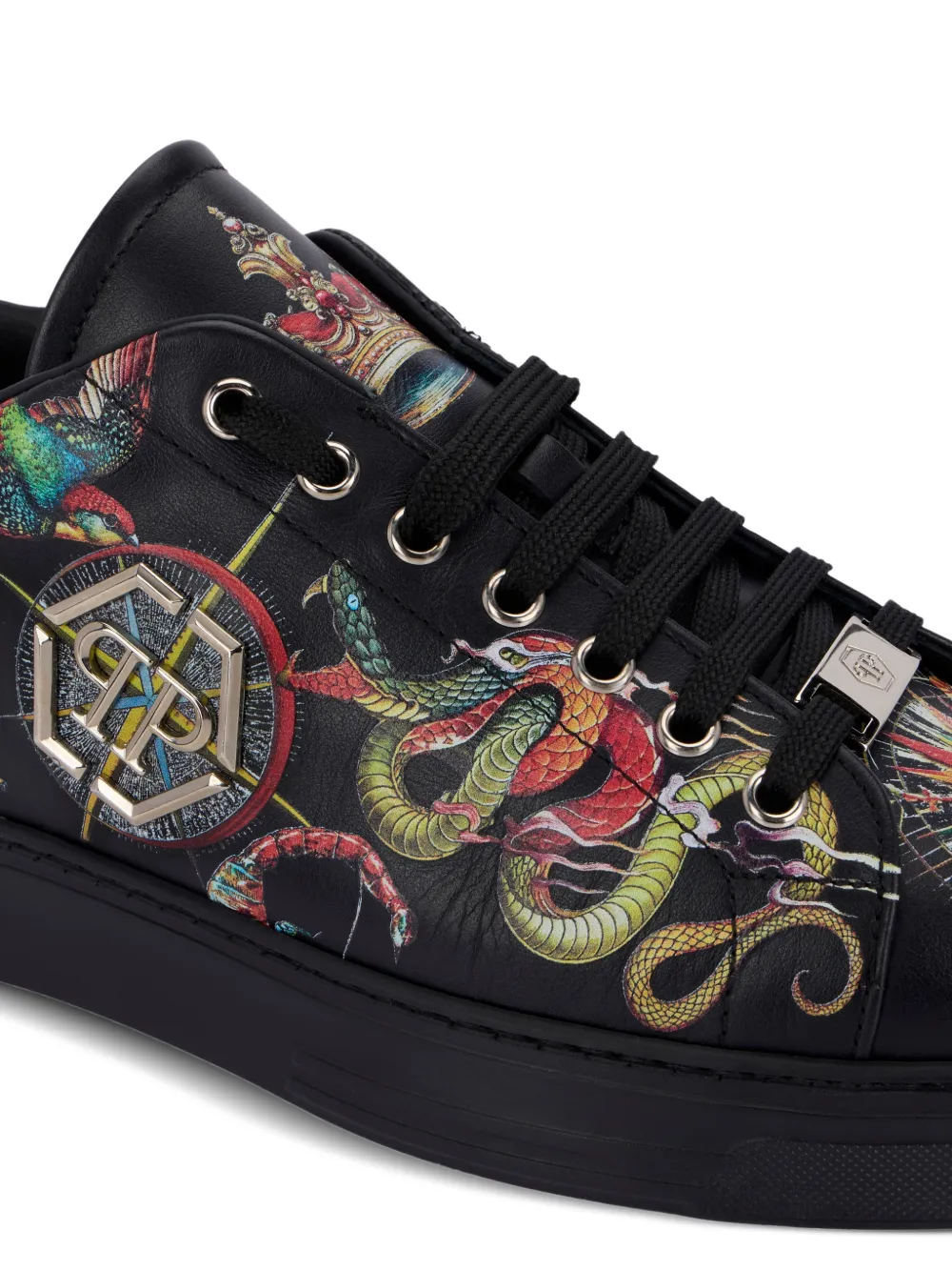 Philipp Plein Low-top sneakers met print Zwart