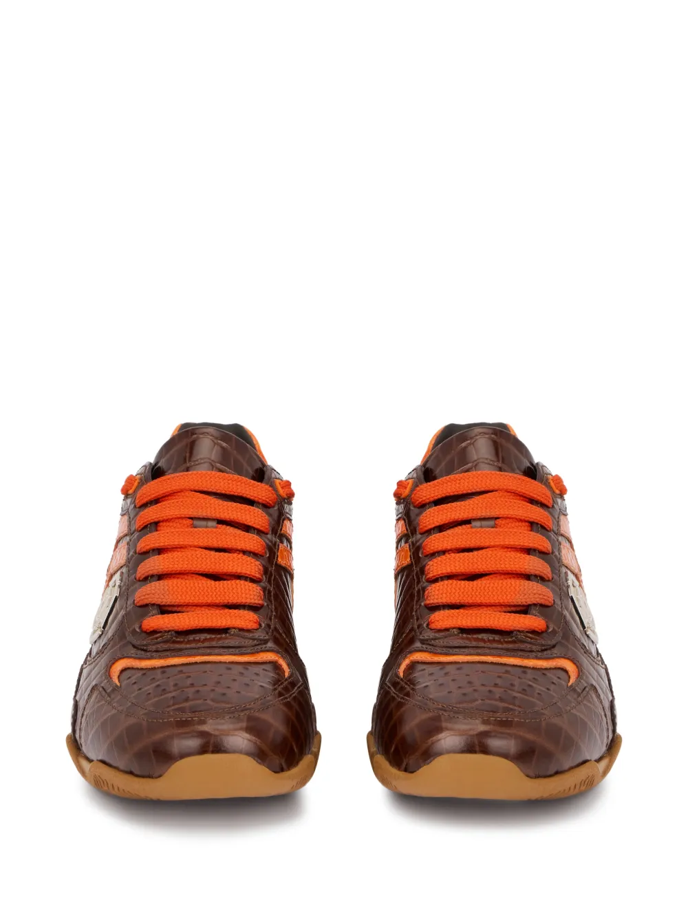 Philipp Plein PIT-$TOP low-top sneakers met krokodillenprint Bruin