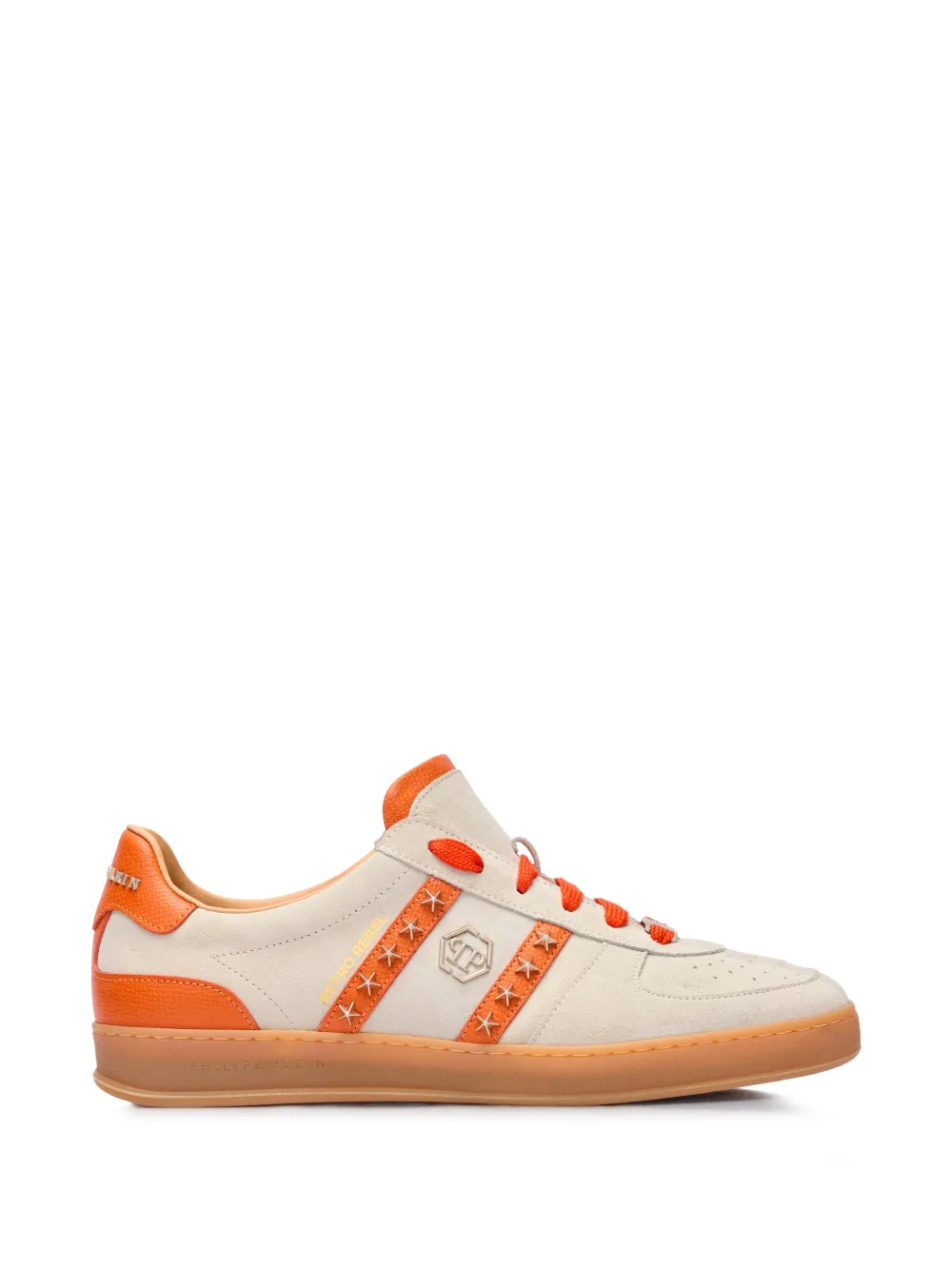 Philipp Plein Retro Rebel star-studs leather low-top sneakers Beige