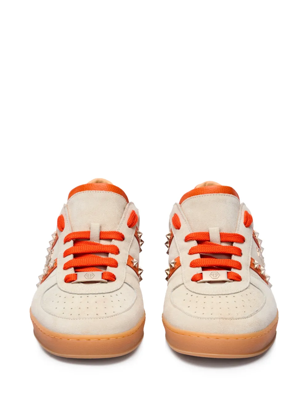 Philipp Plein Retro Rebel star-studs leather low-top sneakers Beige