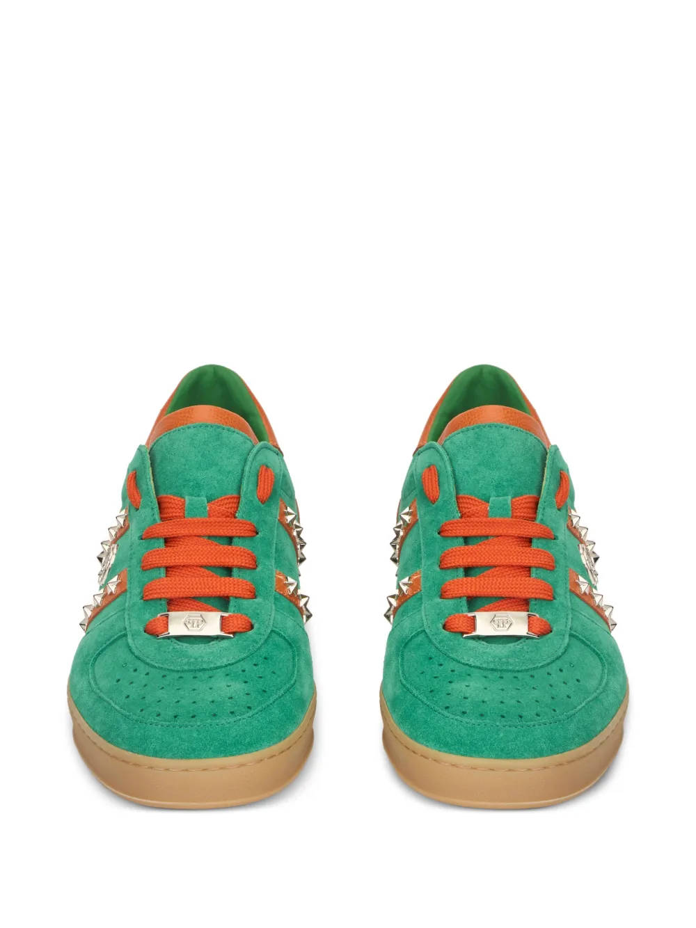 Philipp Plein Retro Rebel suède sneakers met studs Groen