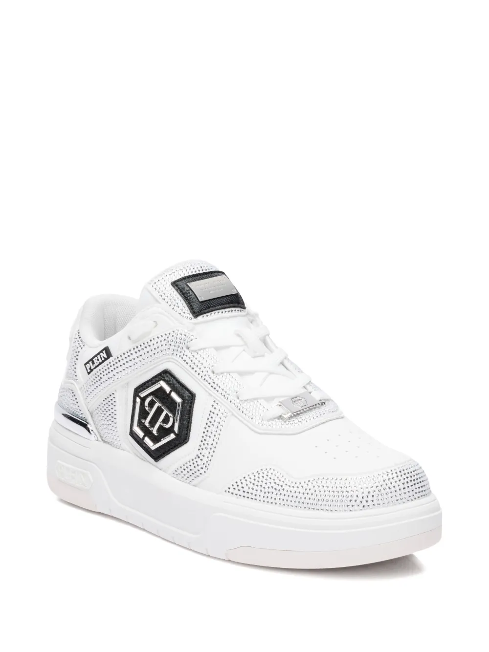 Philipp Plein SK8R low-top sneakers met stras Wit
