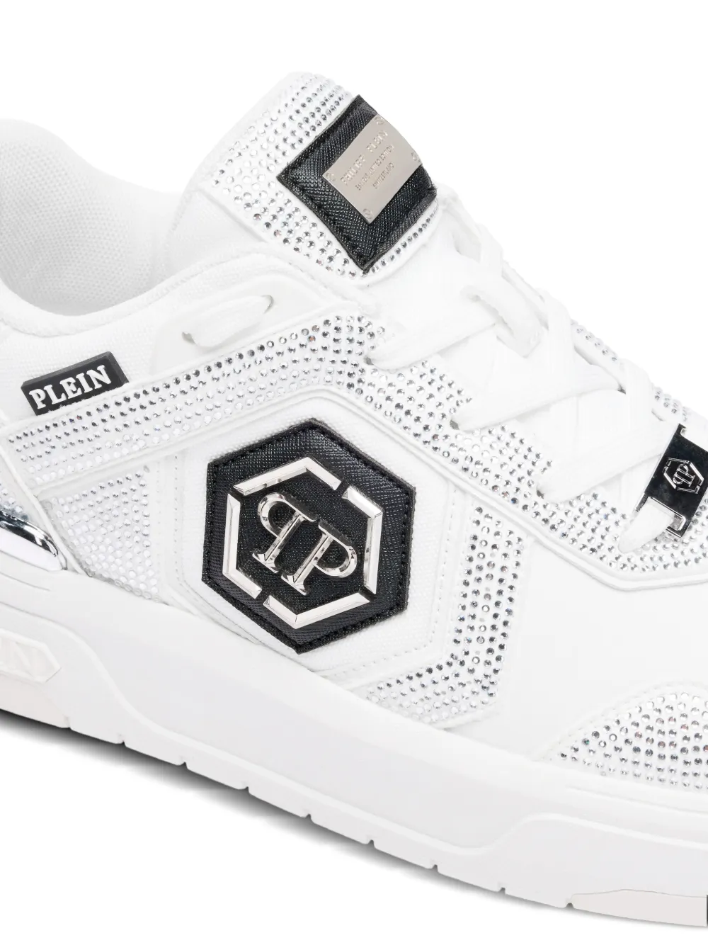 Philipp Plein SK8R low-top sneakers met stras Wit