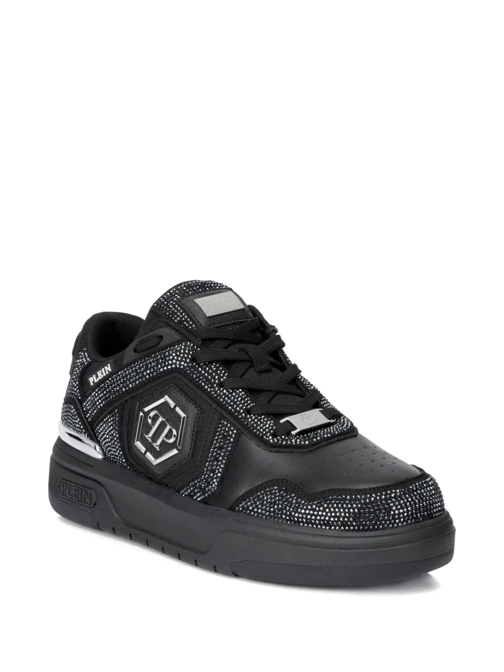 Philipp Plein SK8R low-top sneakers met stras Zwart