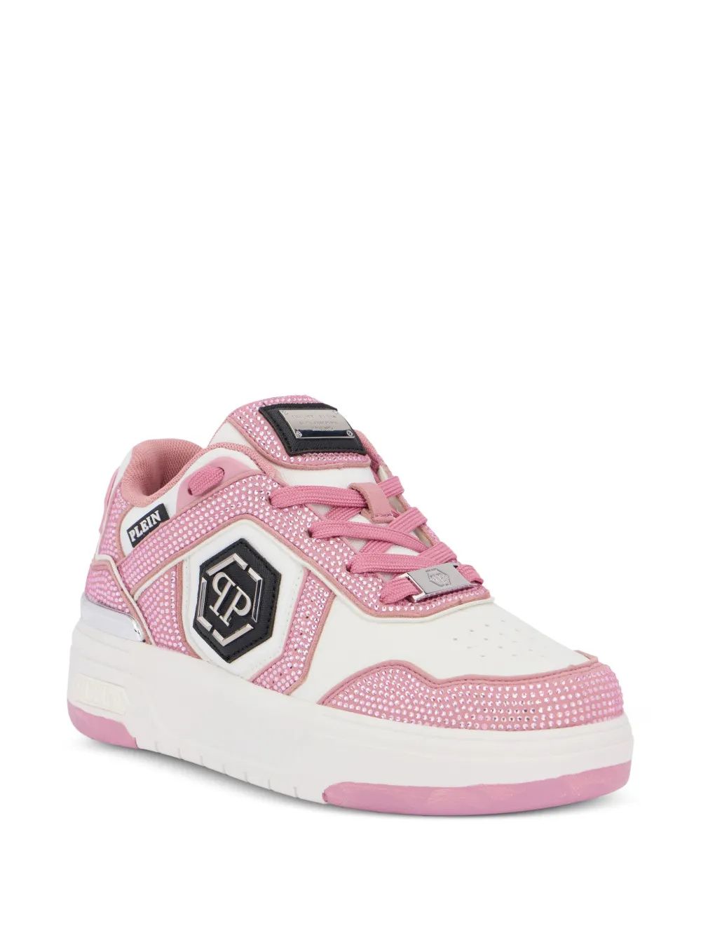Philipp Plein SK8R low-top sneakers met stras Wit