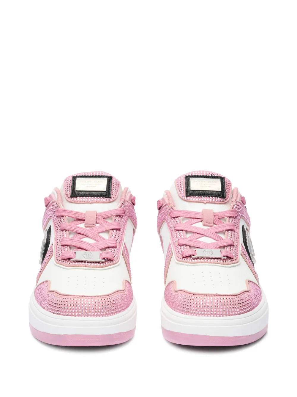 Philipp Plein SK8R low-top sneakers met stras Wit