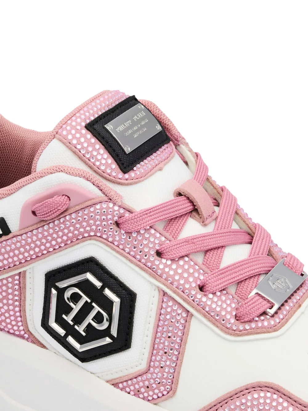 Philipp Plein SK8R low-top sneakers met stras Wit