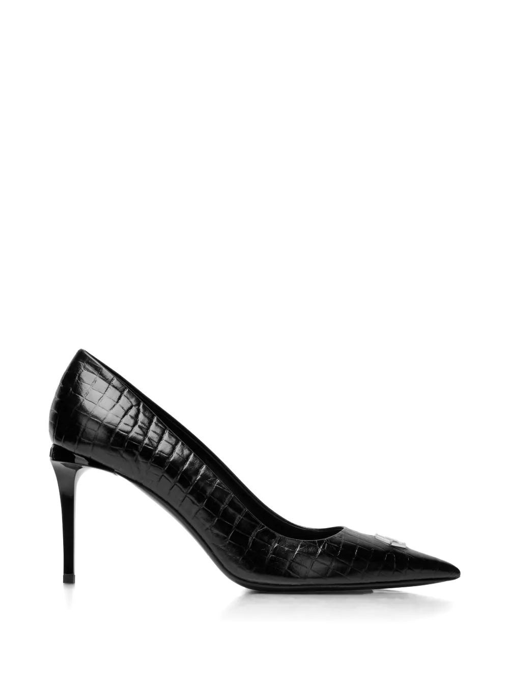 Philipp Plein croco-print logo pumps - Nero