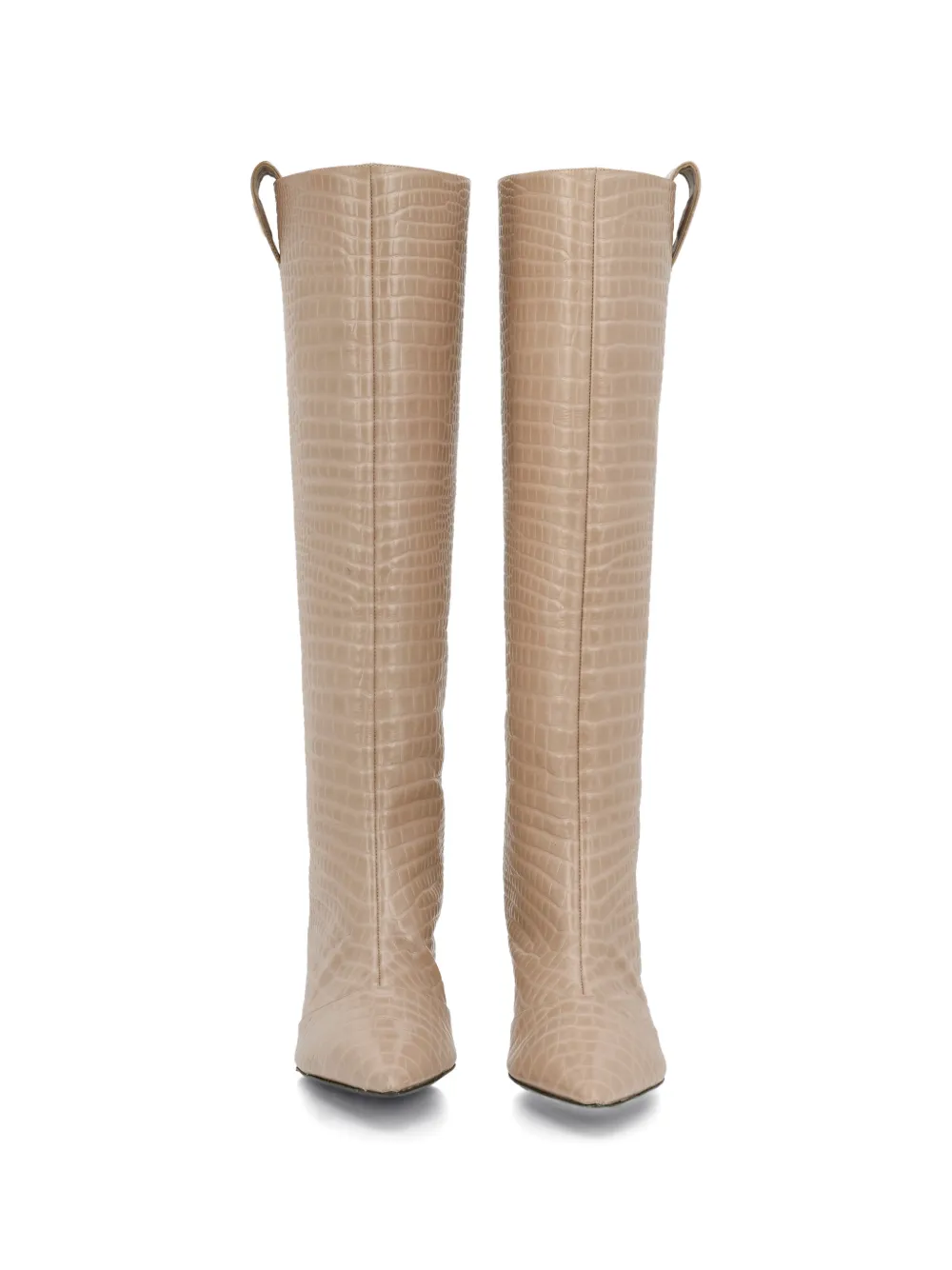 Philipp Plein croco-print logo boots Beige