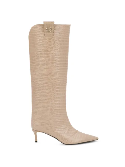 Philipp Plein croco-print logo boots