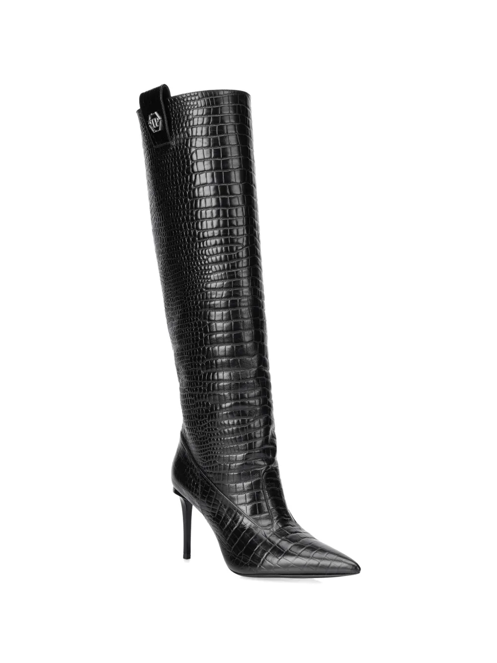 Philipp Plein croco-print logo boots Zwart