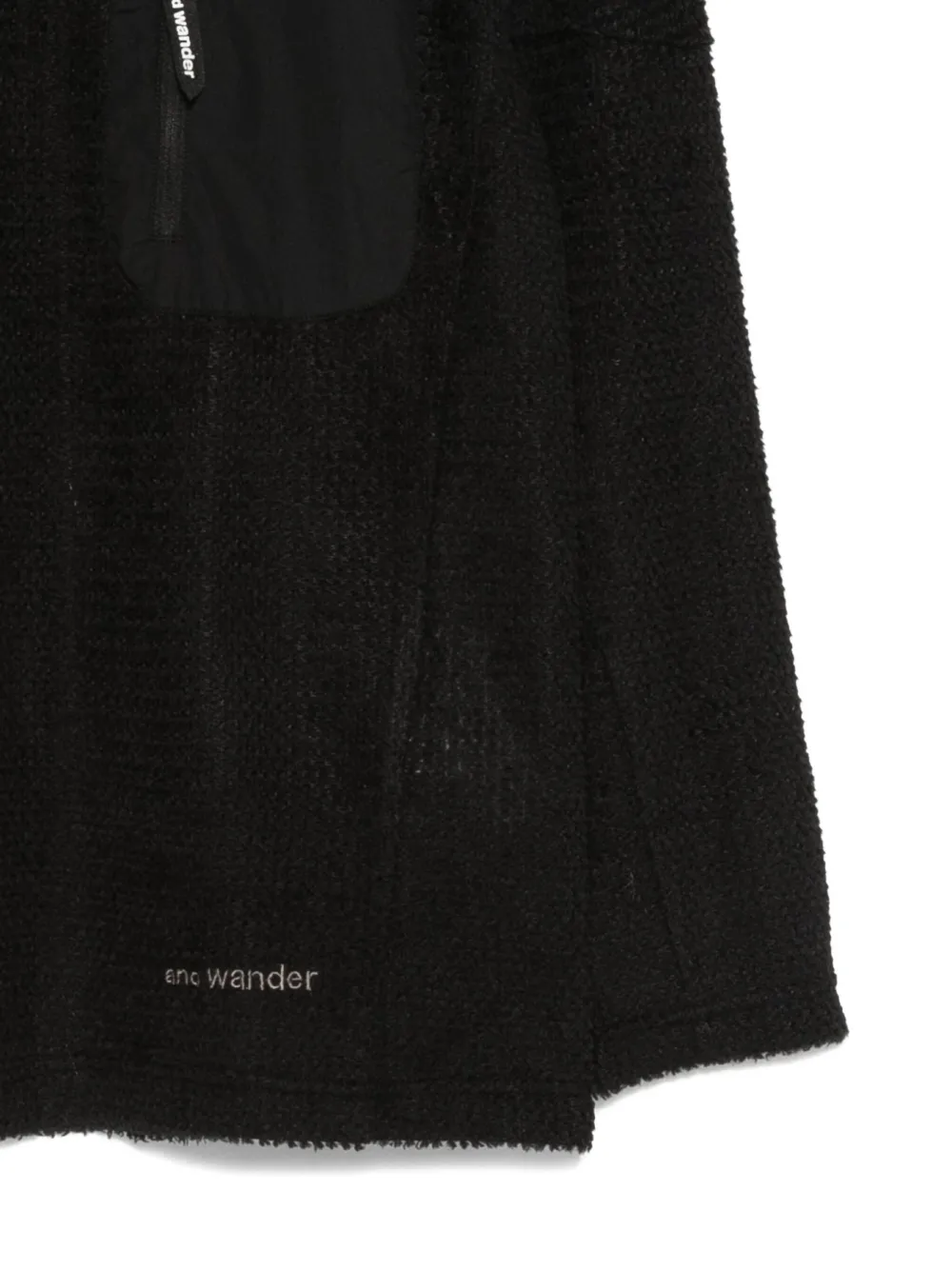 And Wander Zip-pocket Hoodie In Black