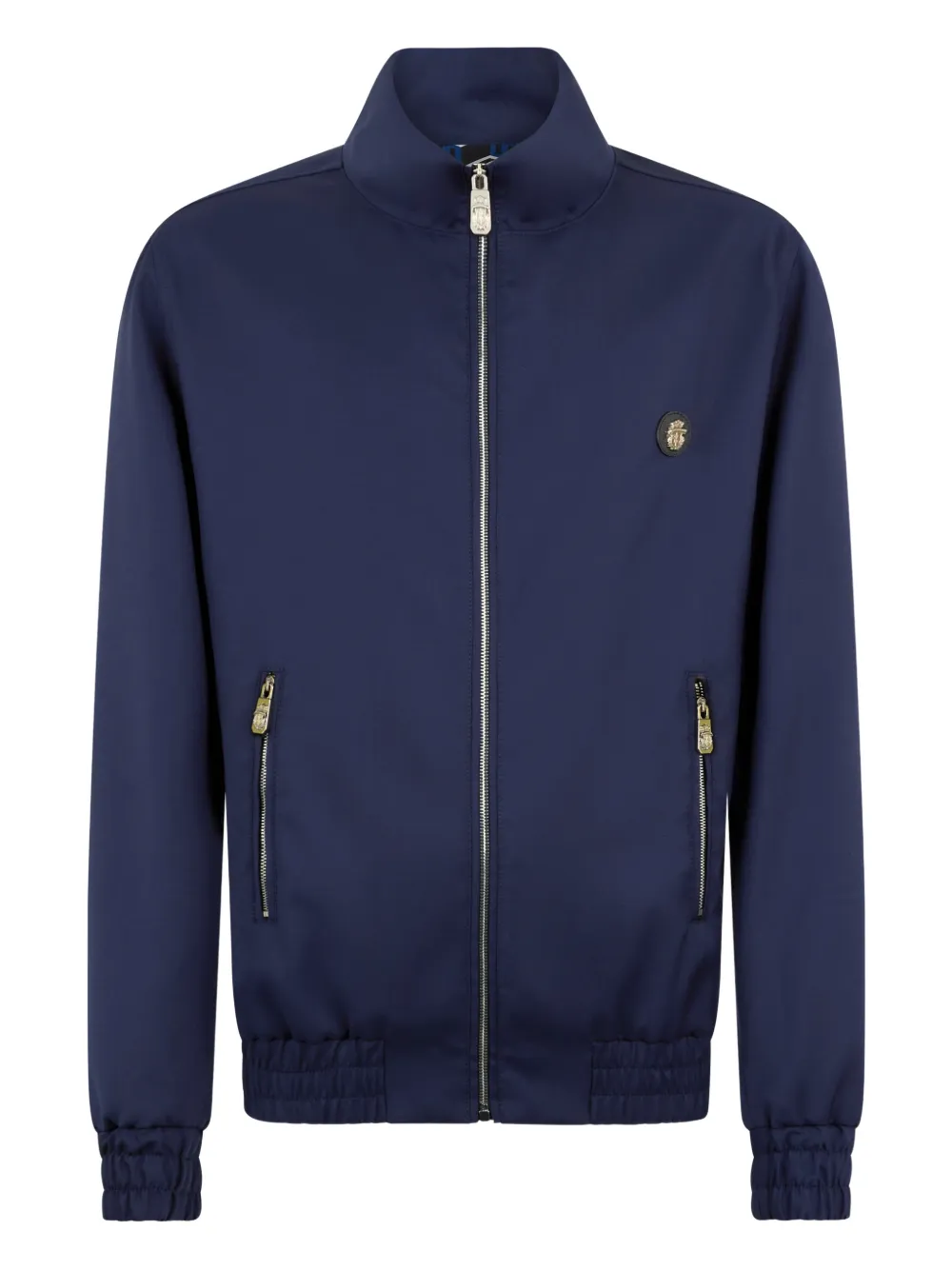 Billionaire zip-up badge wool jacket - Blu