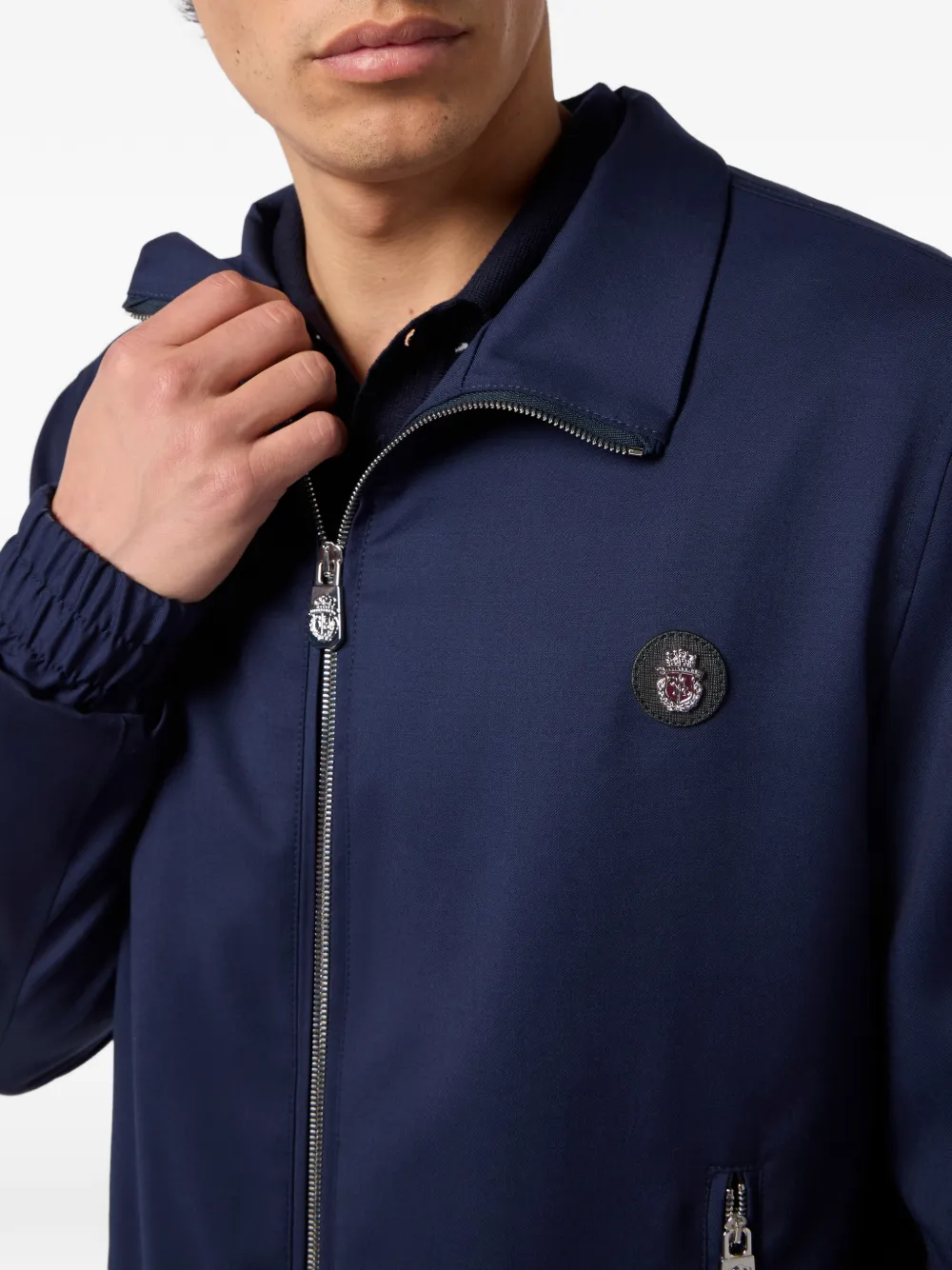 Billionaire Wollen jack met rits Blauw