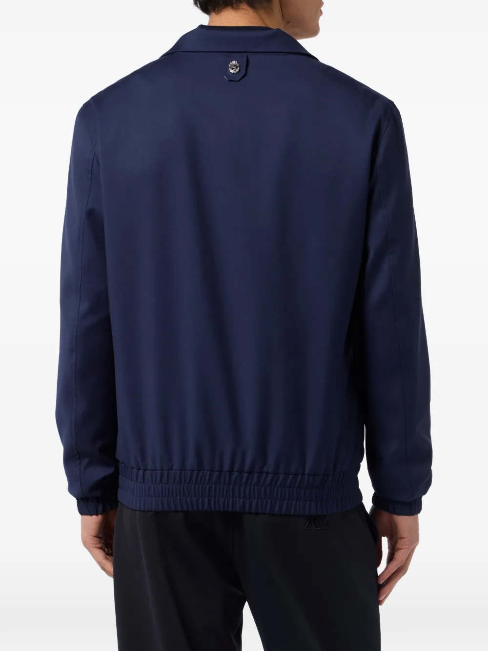  Billionaire Zip-up Badge Wool Jacket - Blue 