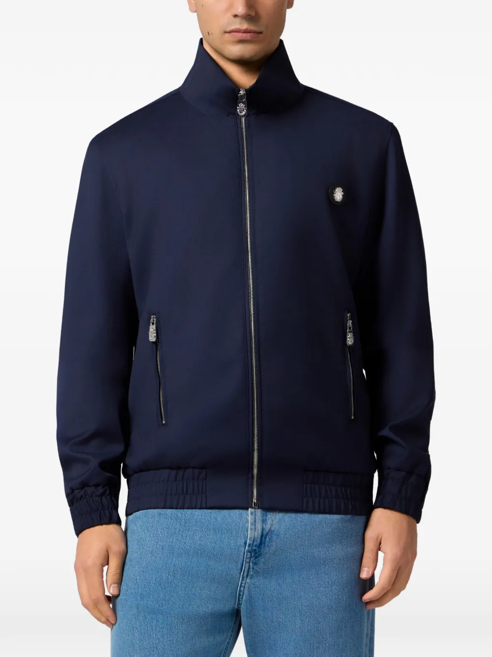 Billionaire Wollen jack met rits Blauw