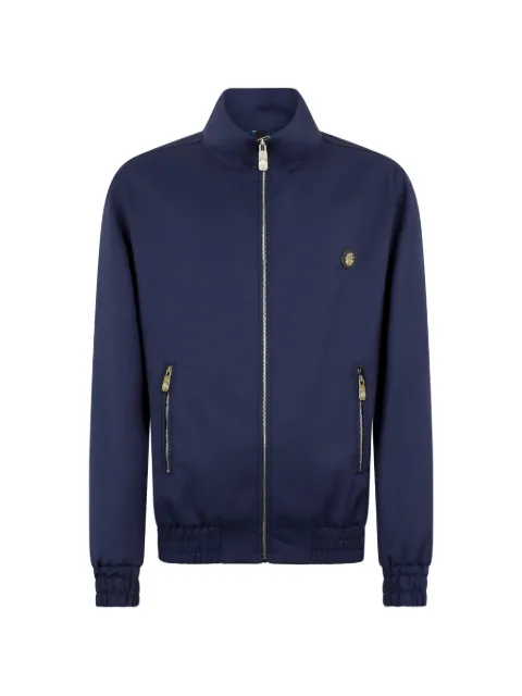 Billionaire zip-up badge wool jacket