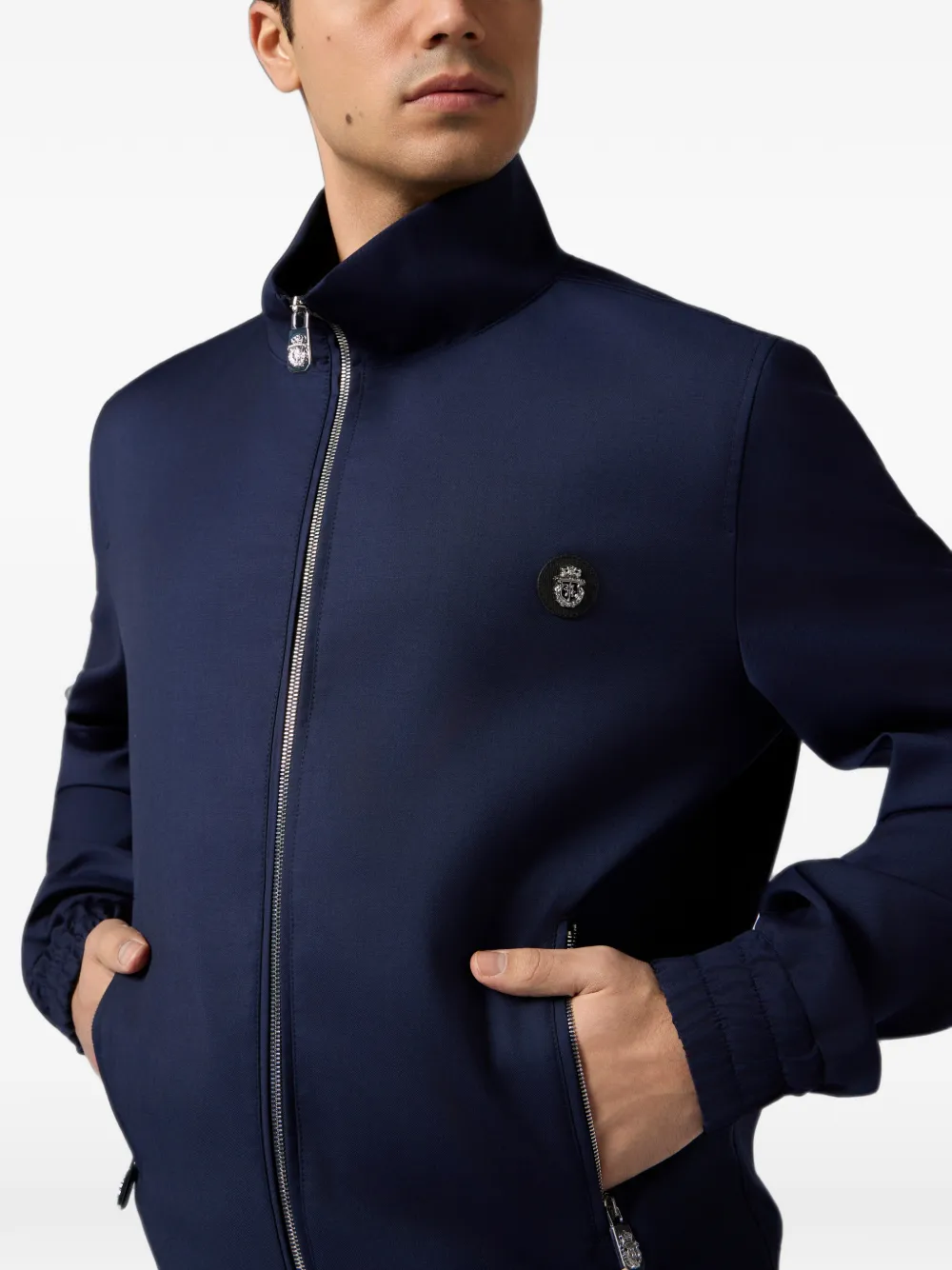 Billionaire Wollen jack met rits Blauw