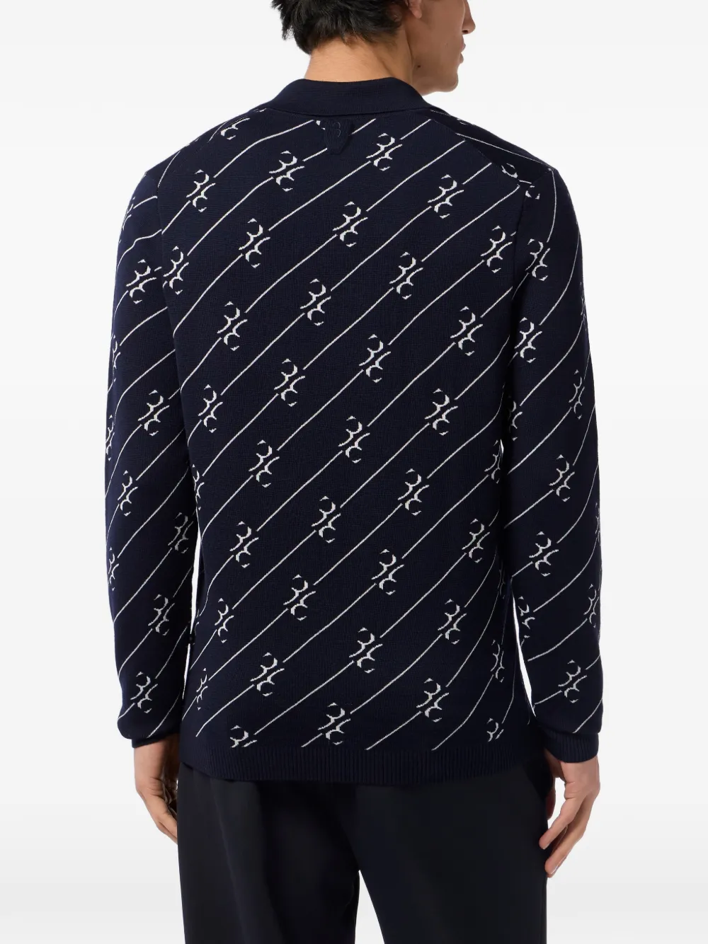 Billionaire Poloshirt met lange mouwen en knopen Blauw