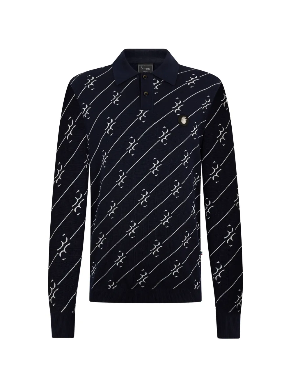 Billionaire long-sleeve buttoned polo shirt