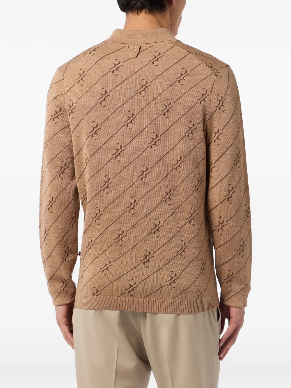 Billionaire Poloshirt met lange mouwen en knopen Beige