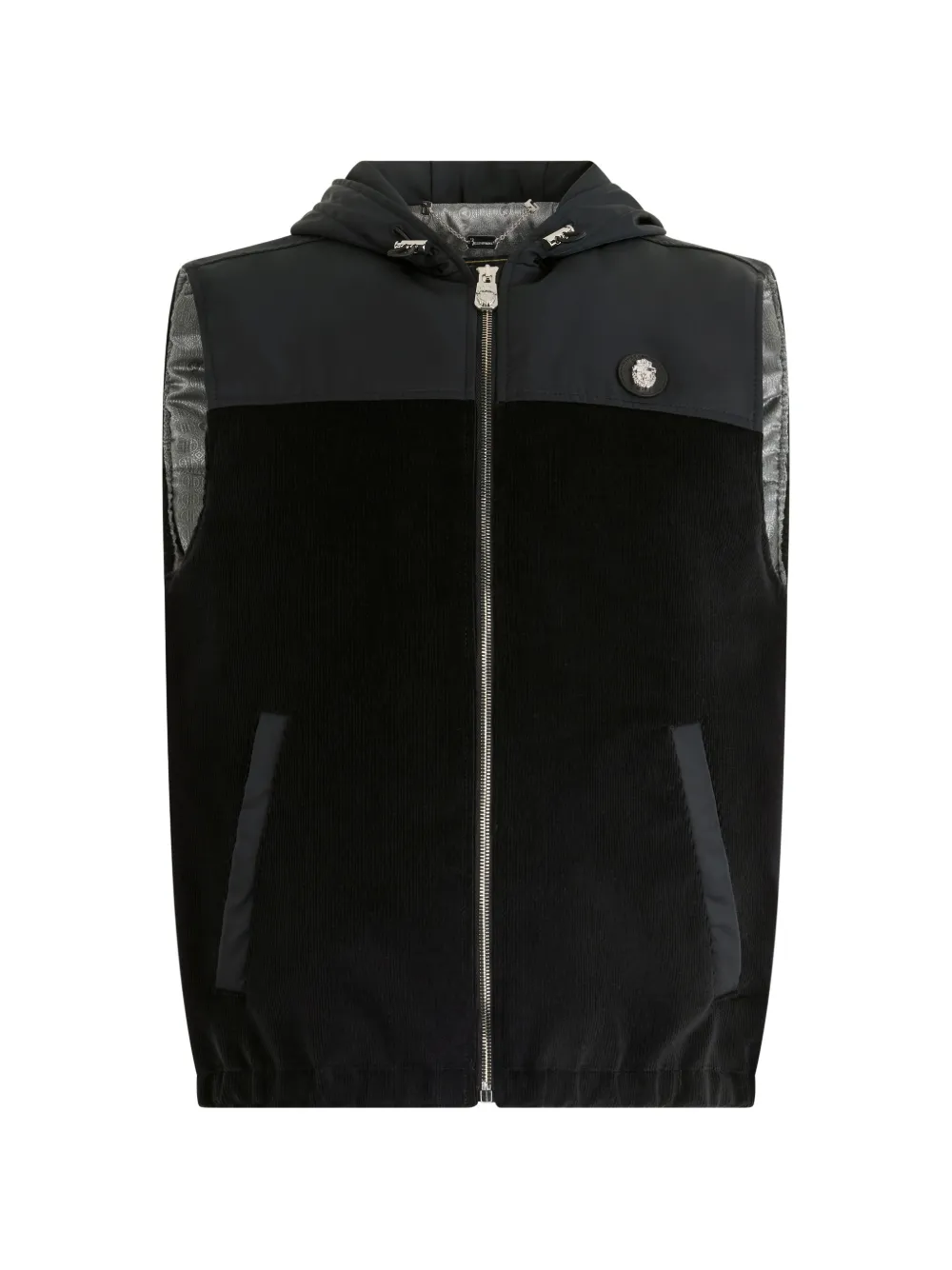 Billionaire hooded corduroy gilet - Nero