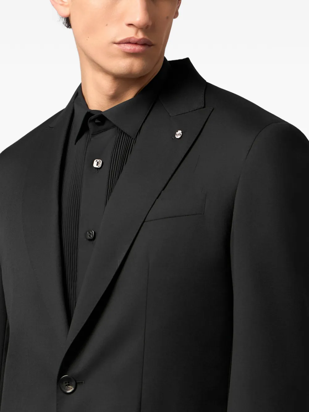 Billionaire Blazer met enkele rij knopen Zwart