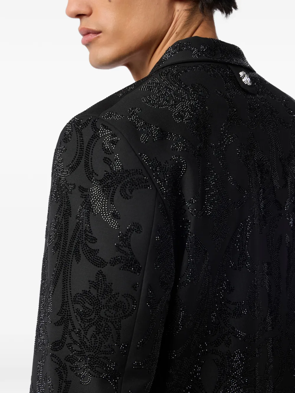 Billionaire Blazer met brokaat van stras Zwart