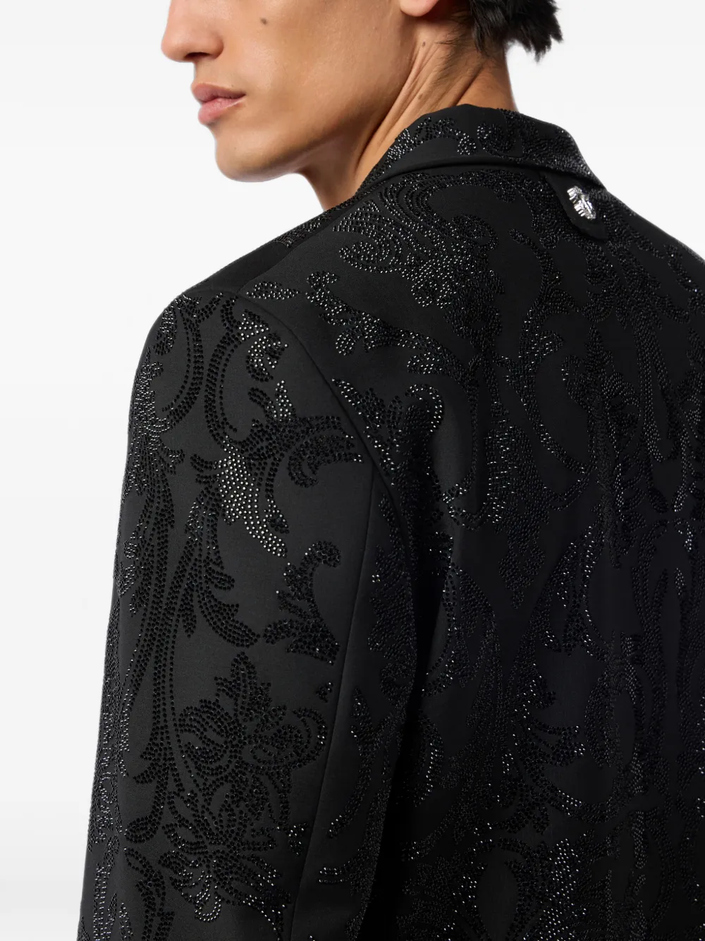 Billionaire Blazer met brokaat van stras Zwart