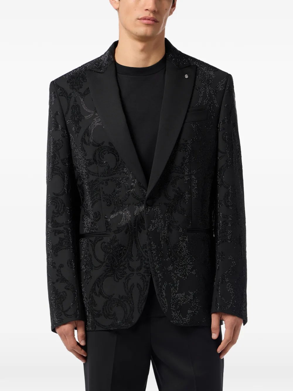 Billionaire Blazer met brokaat van stras Zwart