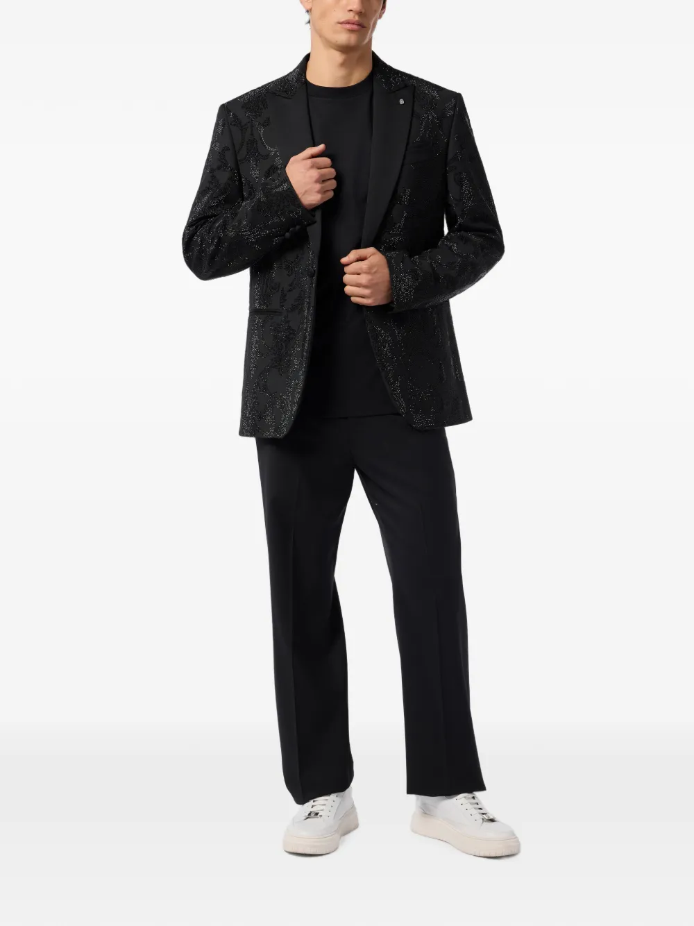 Billionaire Blazer met brokaat van stras Zwart