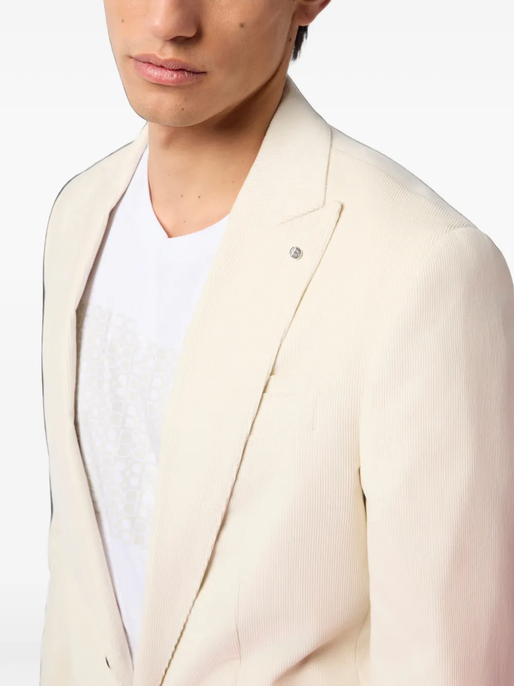 Billionaire Ribfluwelen blazer met enkele rij knopen Beige