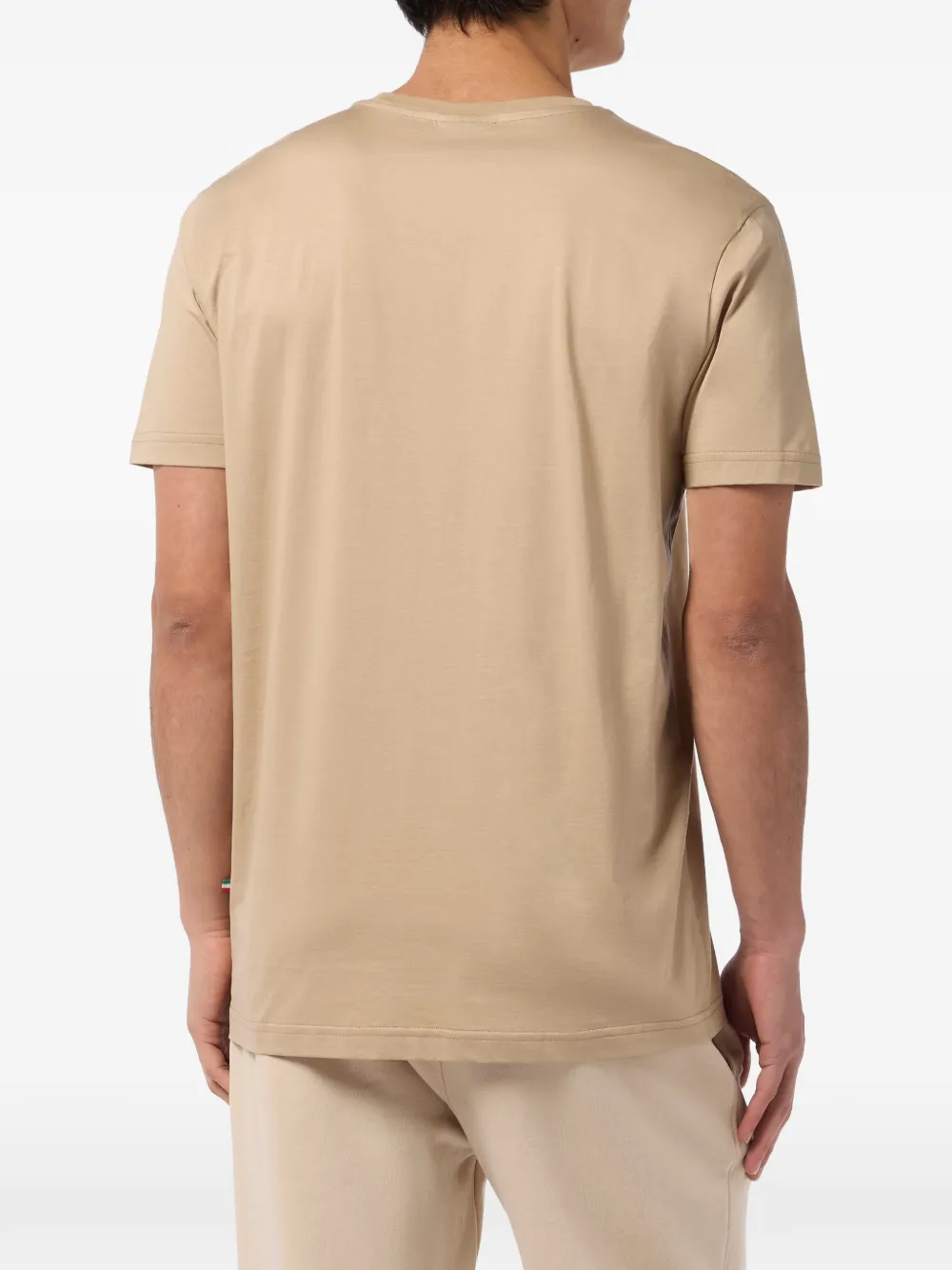 Billionaire T-shirt met geborduurd logo en ronde hals Beige