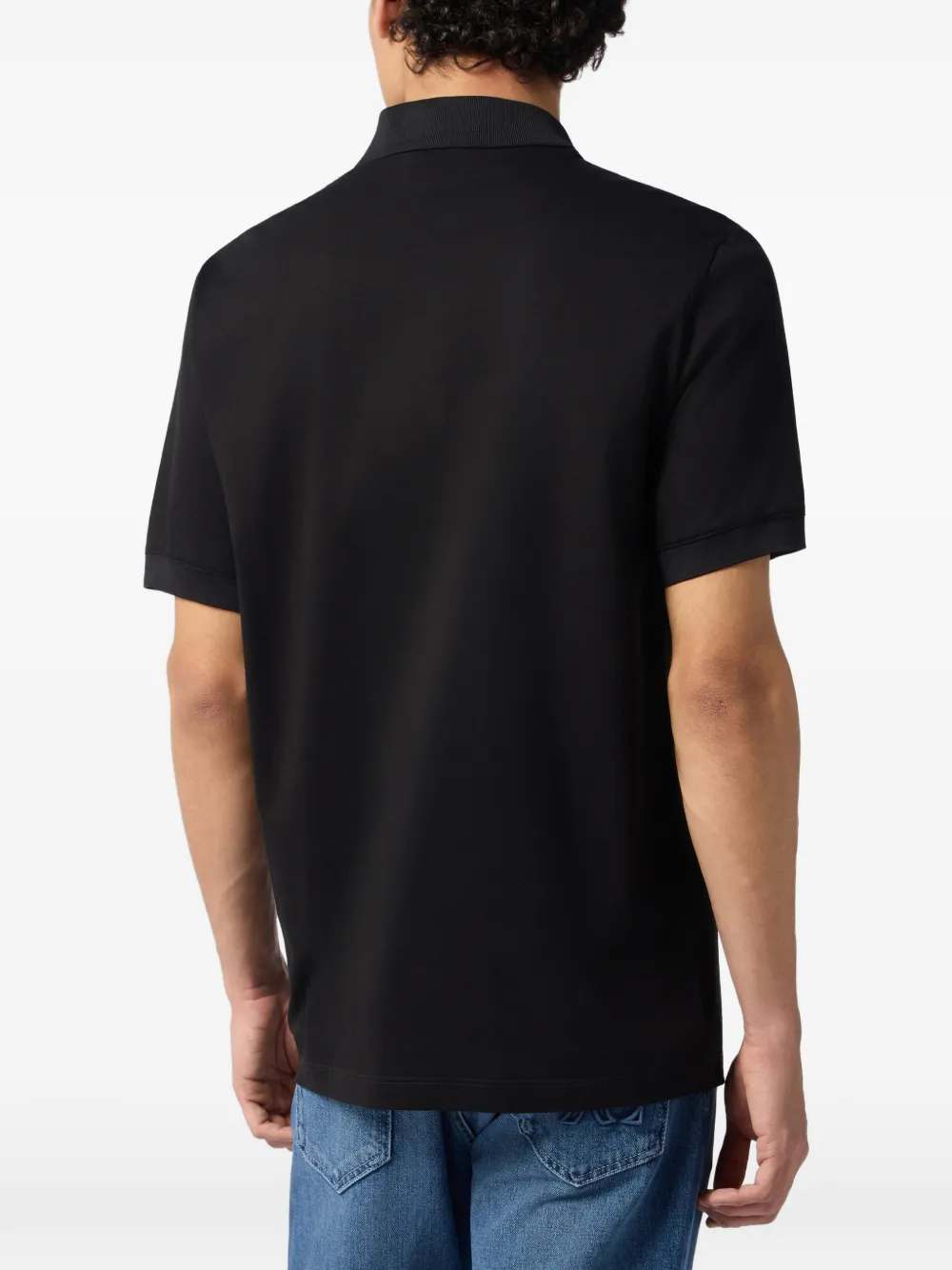 Billionaire Poloshirt met logopatch en knopen Zwart