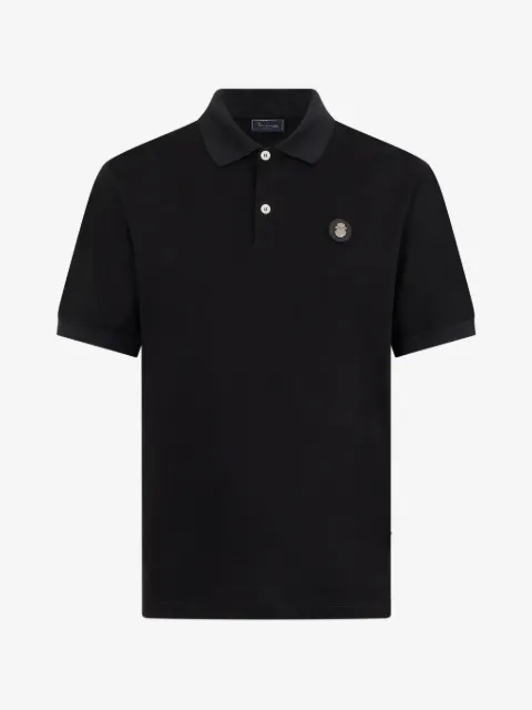 Billionaire logo-patch buttoned polo shirt