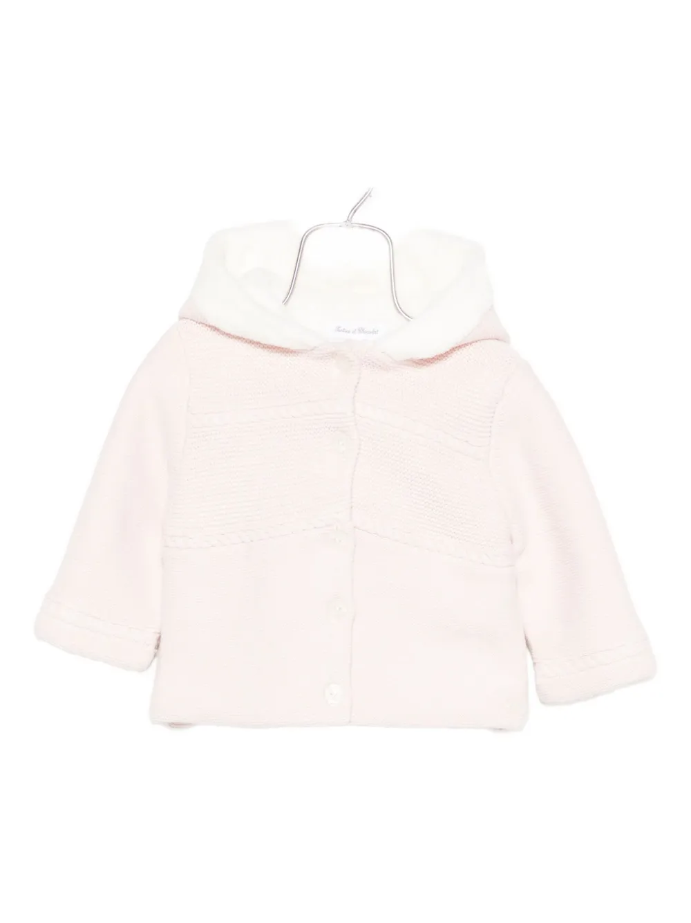 Tartine Et Chocolat hooded cable knit coat - Rosa